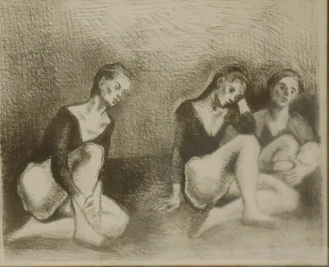 Moses Soyer Signed And Numbered Print: From a Westchester storage #19 of 125 . - Dimensions: 20 x 23"