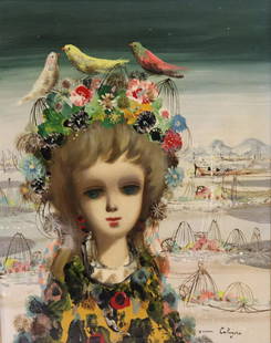 Jean Calogero Signed Oil On Canvas: Signed lr rt and from a Westchester storage . - Dimensions: 14.5" x 11"
