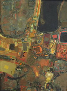 Cariola. Signed Oil `On Canvas Abstract.: Signed and from a Westchester storage. - Dimensions: 40" x 25"