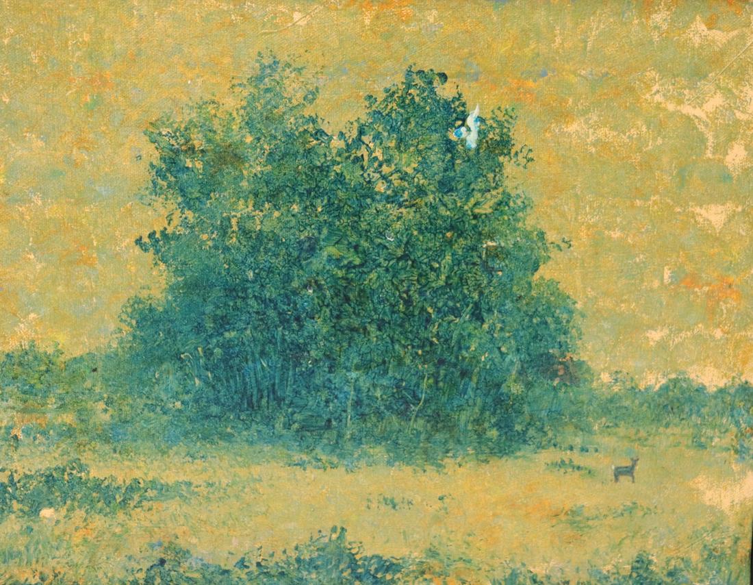 John Bowman Signed Oil On Canvas "Game": Sgd verso and dated 1986 .From a Westchester storage . - Dimensions: 11" x 14"