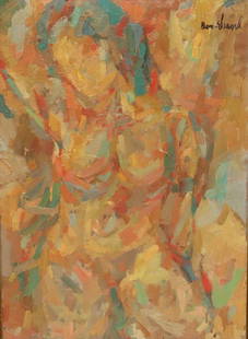 Ben Shaoul Signed oil On Canvas Nude .: Signed upper rt and from a Westchester storage . - Dimensions: 27" x 20"