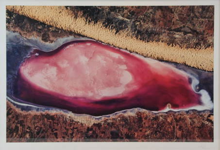 GUY LALIBERTE (CANADIAN, b. 1959).: Color photograph on cotton paper. "Algeria, south of Alger, Sidi Bakhti". 2009. Signed lower right. From an edition of 15. Together with "GAIA", 2011, published by Assouline. - Dim