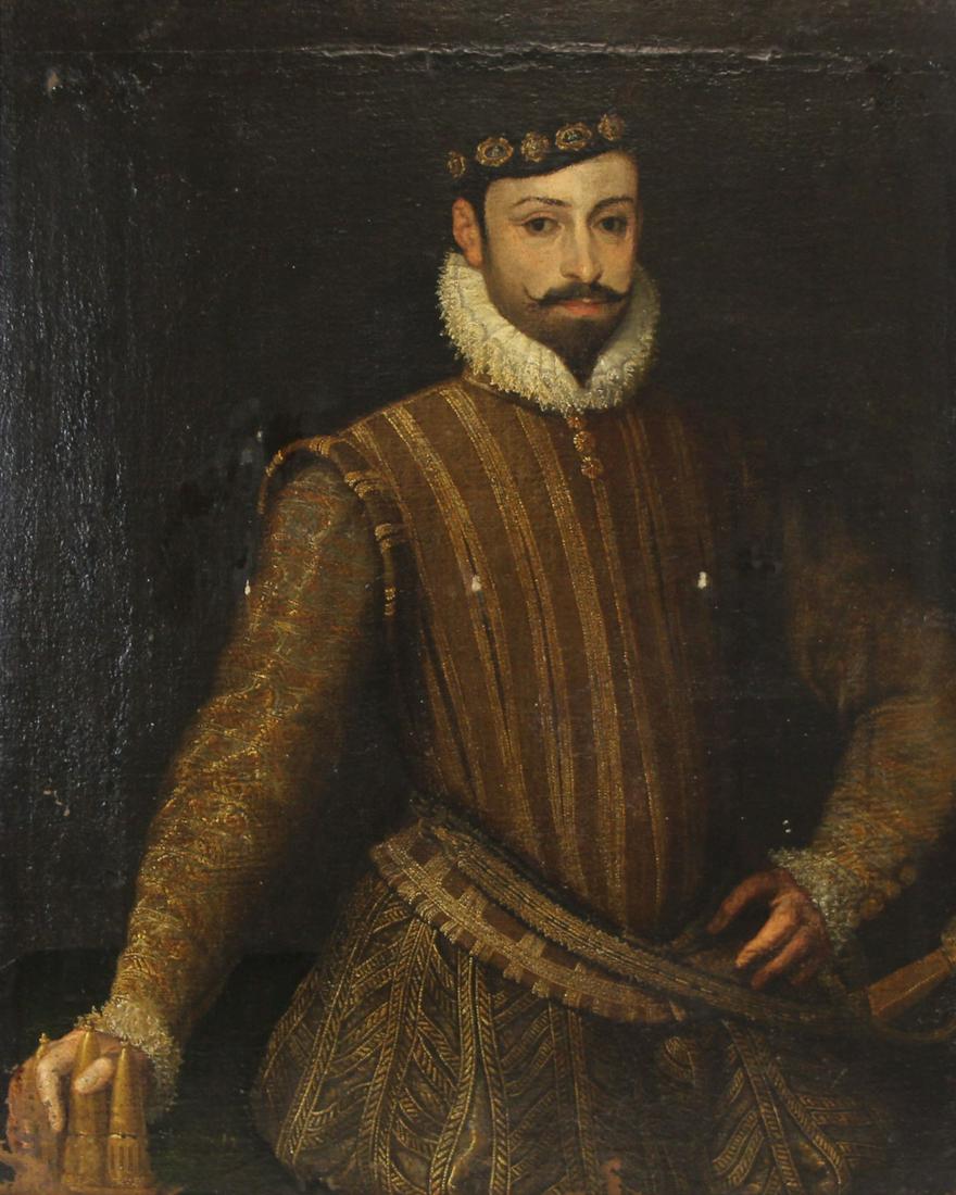 CONTINENTAL SCHOOL (17TH/18TH CENTURY).: Oil on canvas laid to board. Portrait of a Gentleman. From a Greenwich, CT collection. - Dimensions: 37.5" high x 30.5" wide
