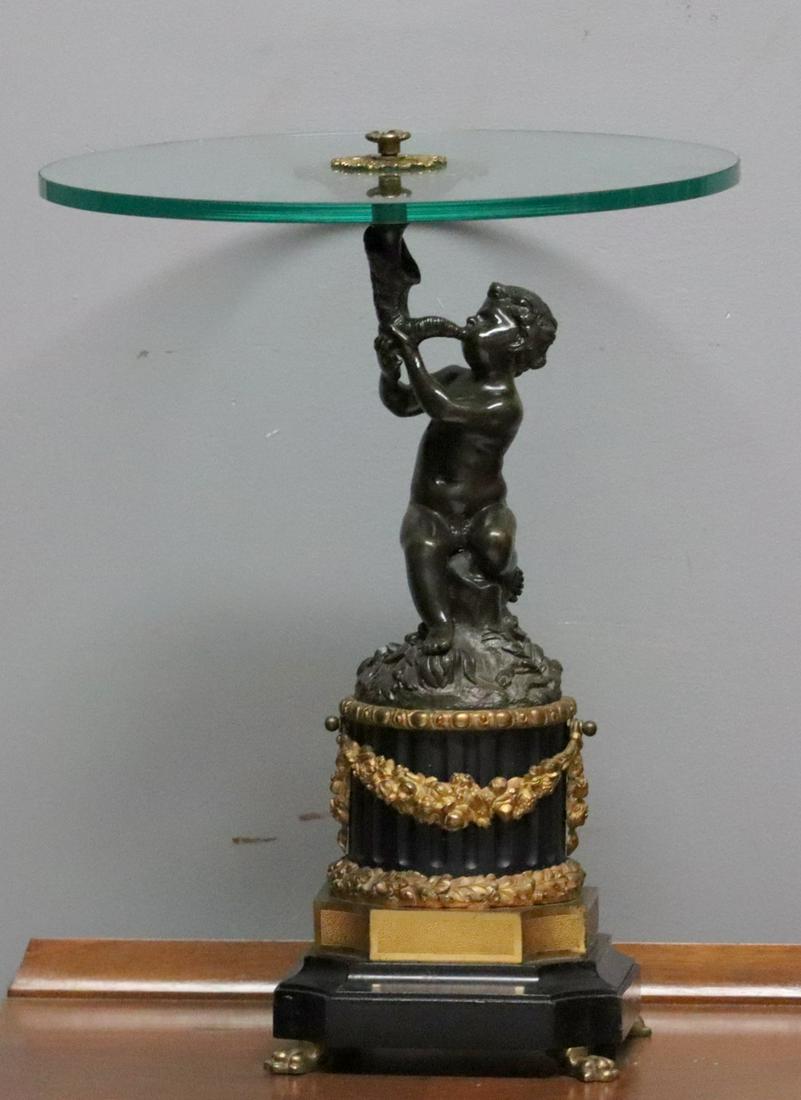 Antique Patinated And Gilt Bronze Figural Glass (1 of 11)