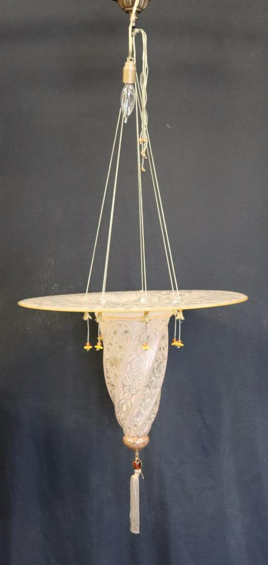 In the Style of Fortuny  Art Glass Chandelier Together (1 of 9)