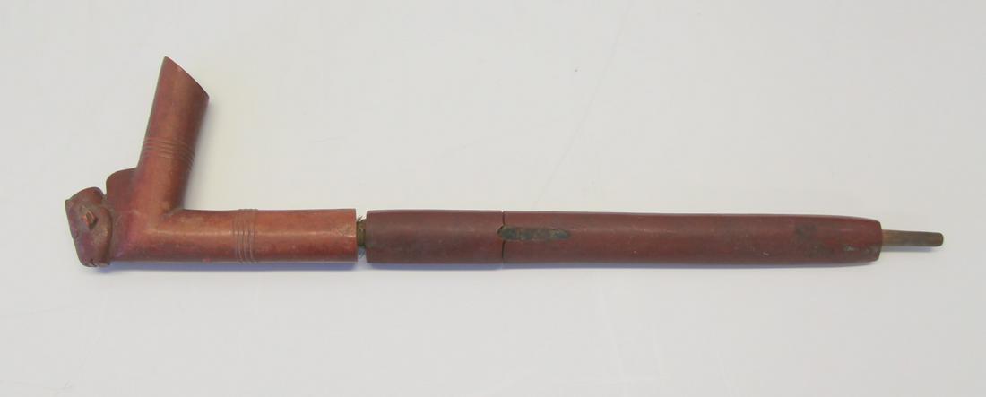 Red Catlinite Carved Native American Pipe Buffalo (1 of 9)