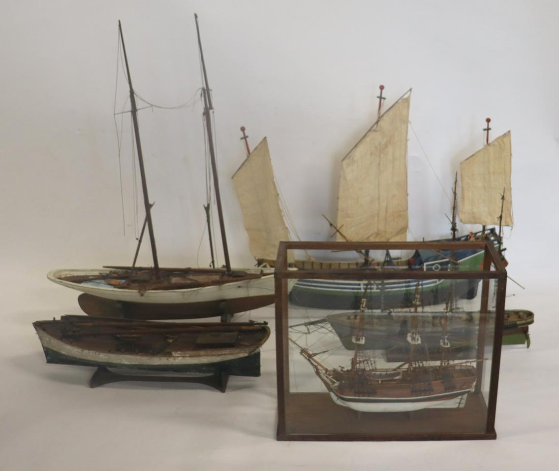 Lot Of 5 Assorted Antique Ship Models . (1 of 11)