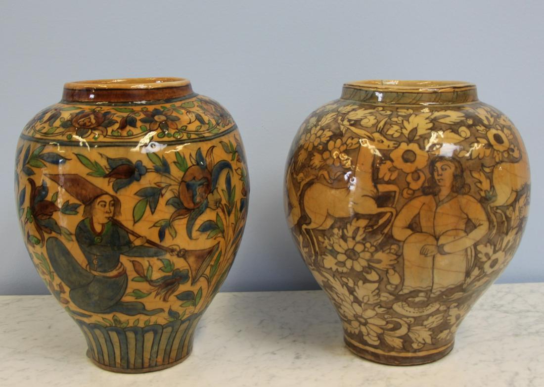 2 Antique Persian Glazed Pottery Bowls . (1 of 7)