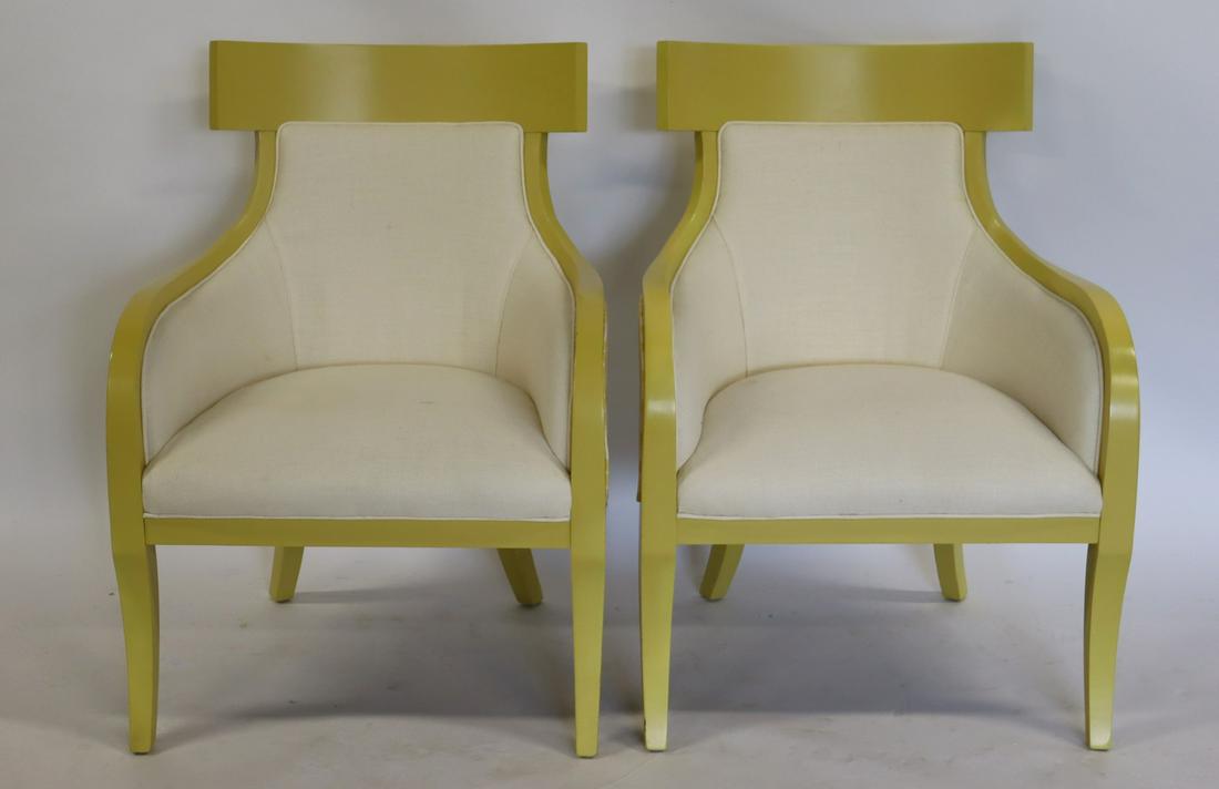 Vintage Pair Of Klismos Style Upholstered (1 of 4)