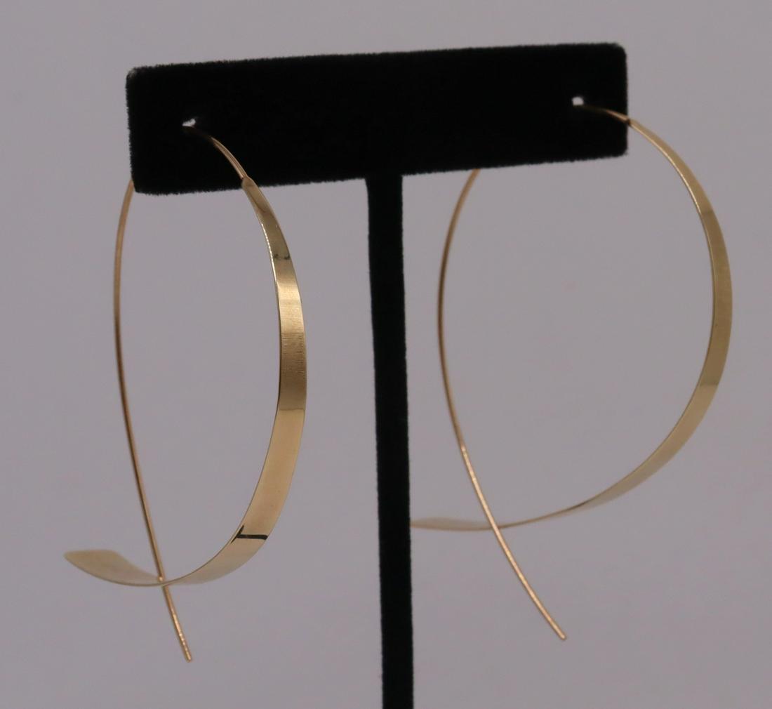 JEWELRY. Pair of Signed 14kt Gold Earrings. (1 of 7)