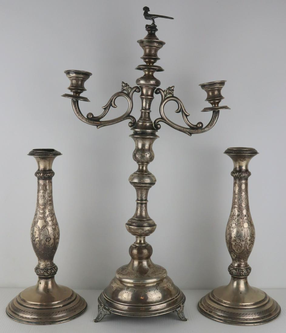 SILVER. Continental Silver Candlestick Grouping. (1 of 20)