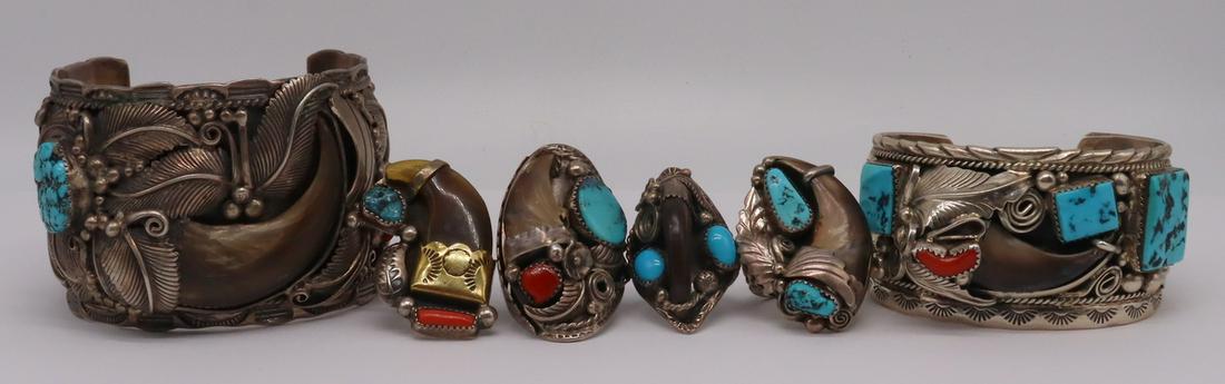 JEWELRY. Assorted Southwest Sterling and Bear Claw (1 of 20)
