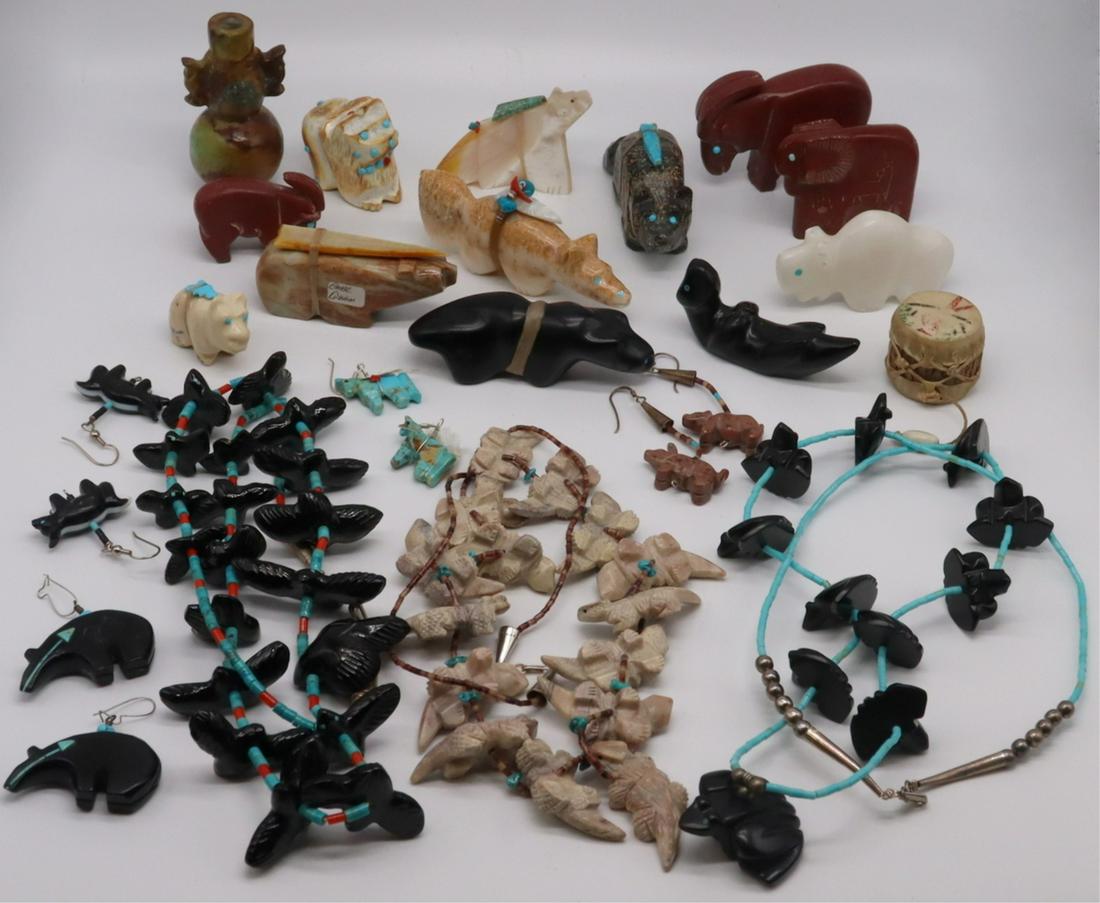 JEWELRY. Assorted Fetish Jewelry & Carved Animals. (1 of 20)