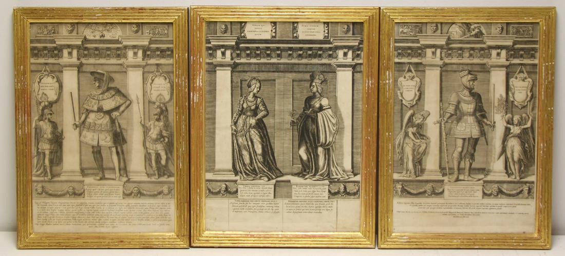 3 Framed Antique  Piranesi Style Prints . (1 of 6)