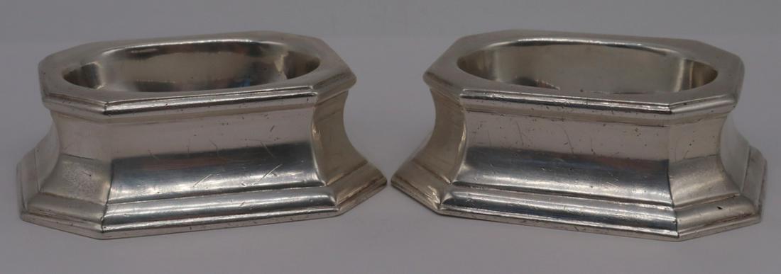 SILVER. 18th C James Gould Silver Salt Cellars. (1 of 9)