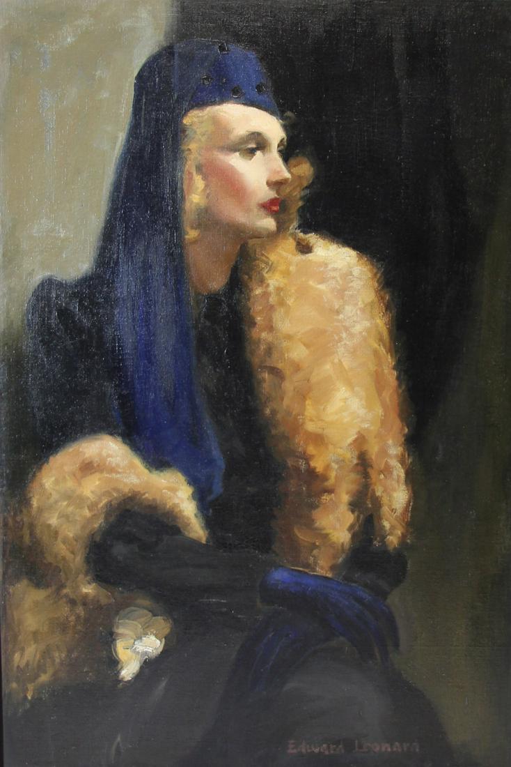 Edward Leonard . ( American 1901 - 1968 ) Signed Oil On (1 of 6)