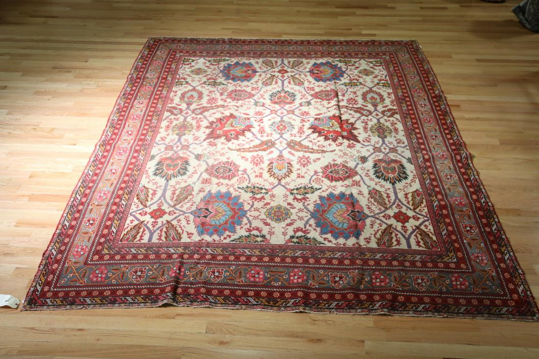Antique And Finely Hand Woven Roomsize Carpet . (1 of 7)