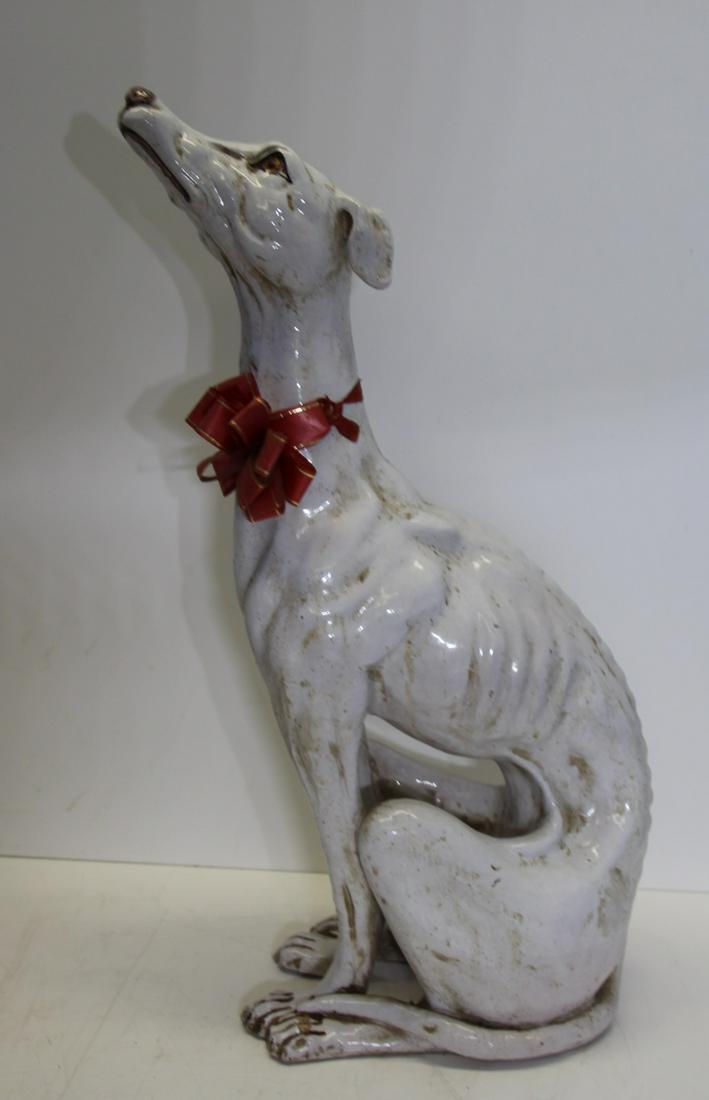 Vintage Glazed Terracotta Greyhound. (1 of 5)