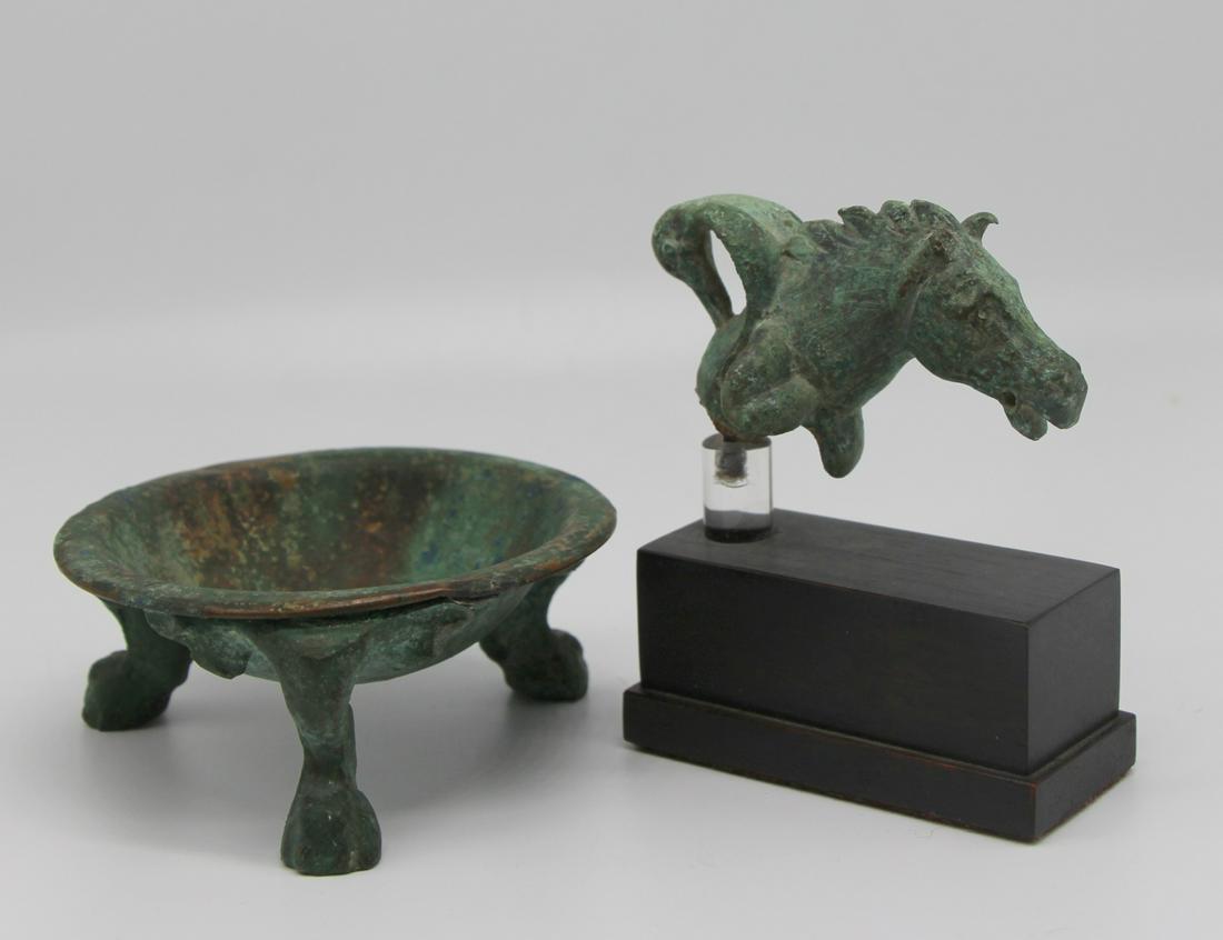 Roman Bronze Horse Head Form Handle Together (1 of 9)