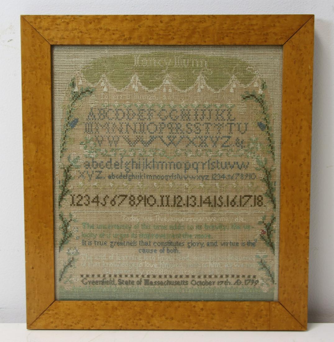 18th Century American Sampler By Nancy Wunn.. (1 of 5)