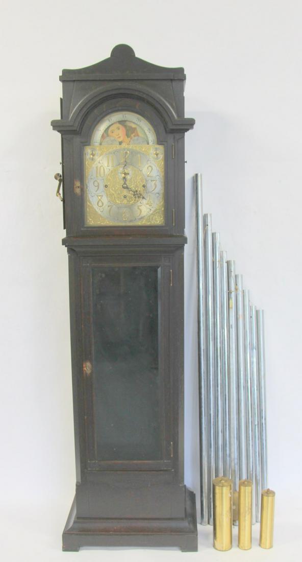 Tiffany And Co 9 Tube Mahogany Tall Case Clock. (1 of 9)