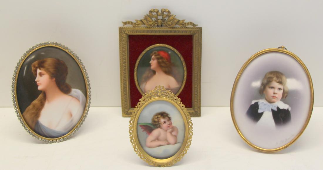 Lot Of Framed KPM Style Porcelain Portraits (1 of 9)