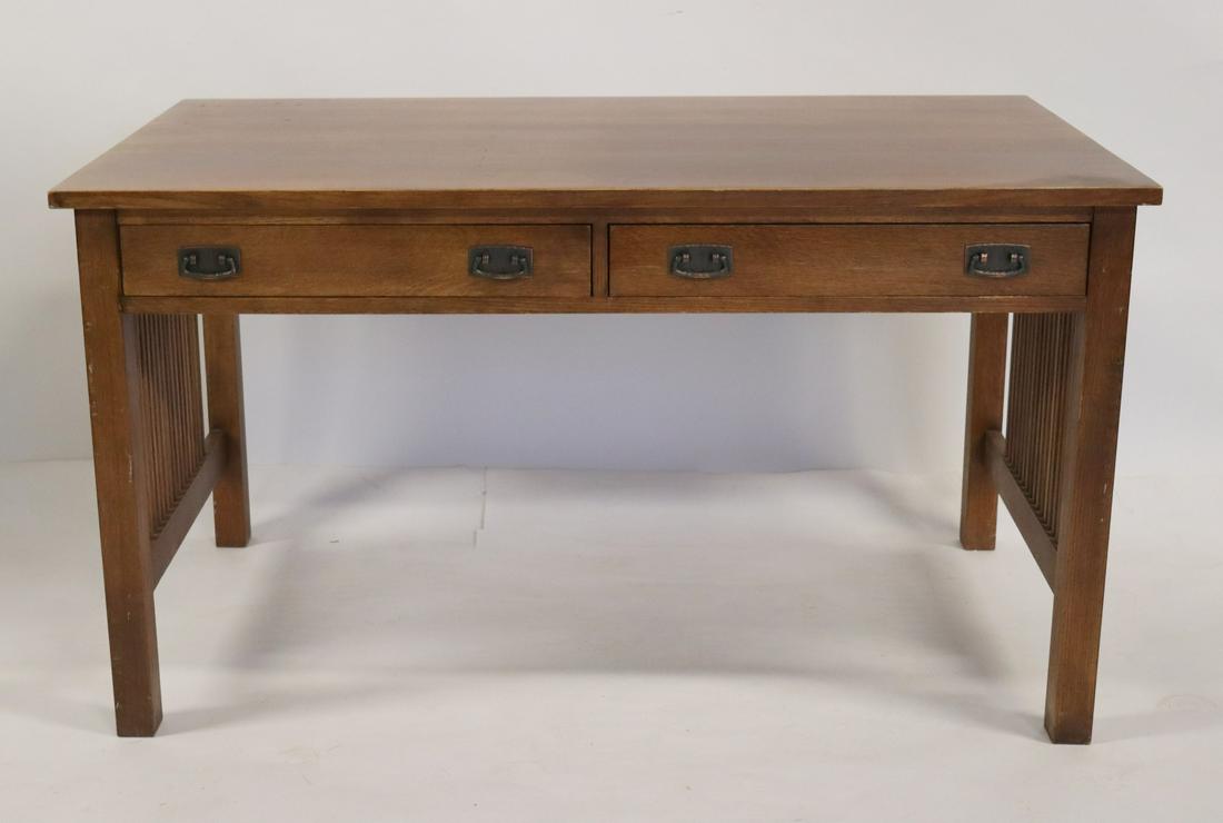 Stickley Audi Arts And Crafts Style Oak Desk. (1 of 6)