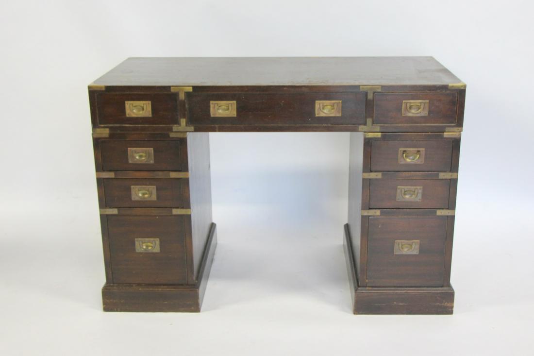 Antique 3 Piece Campaign Style Desk . (1 of 6)