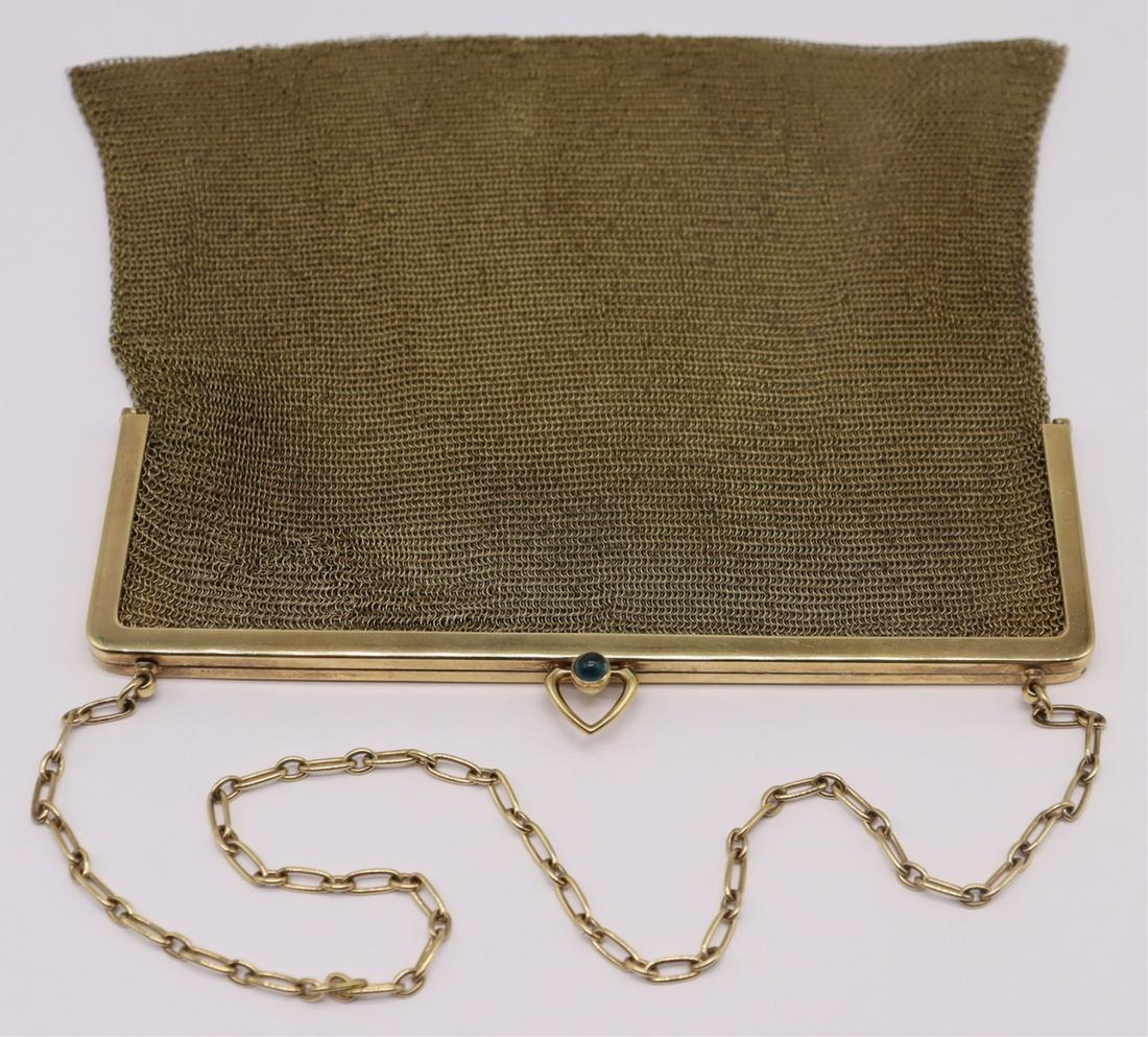 GOLD. 14kt Gold Mesh Purse with Sapphire Closure. (1 of 9)