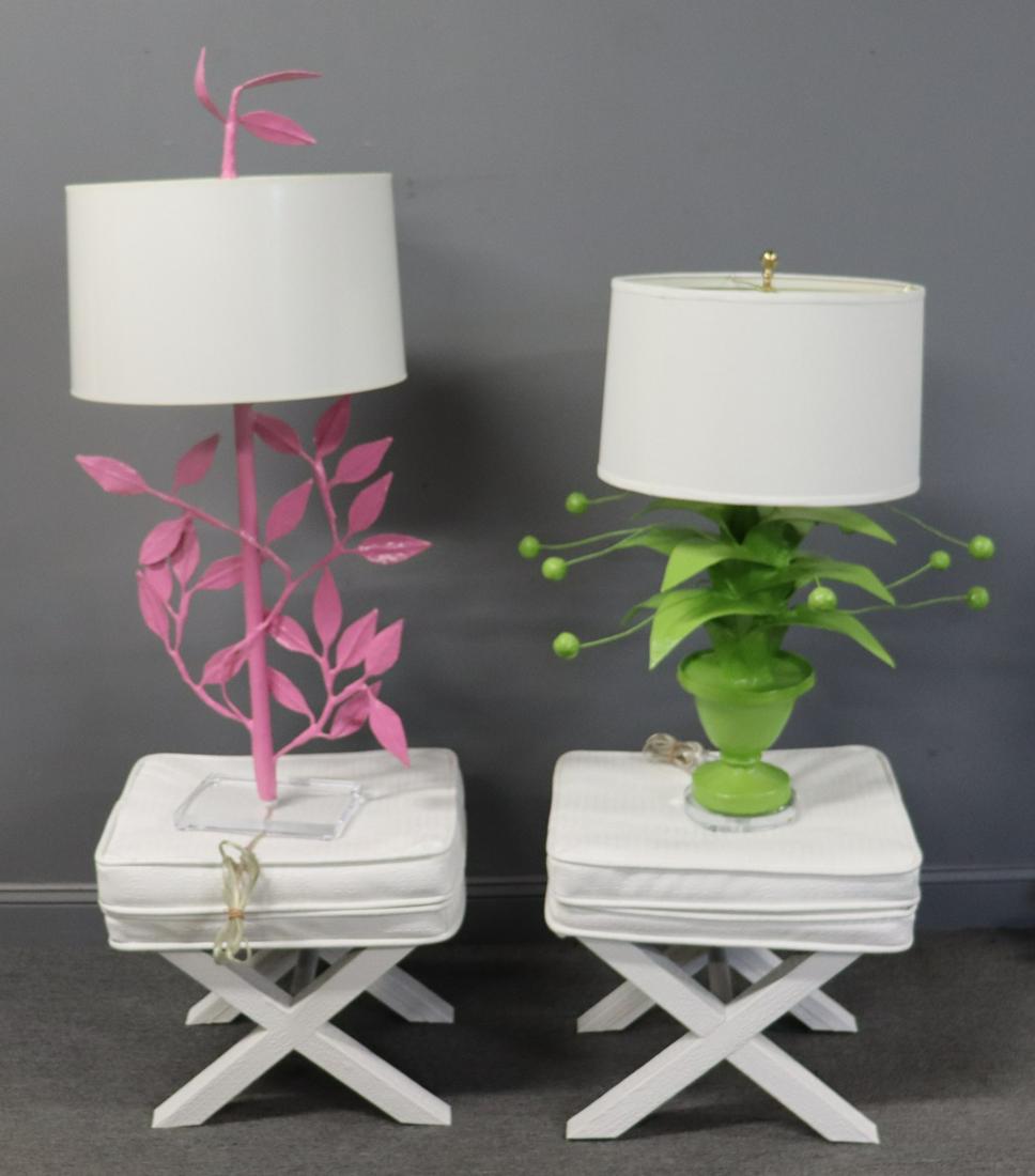 Two Vintage Faux Skin Benches Together with a Pair (1 of 7)