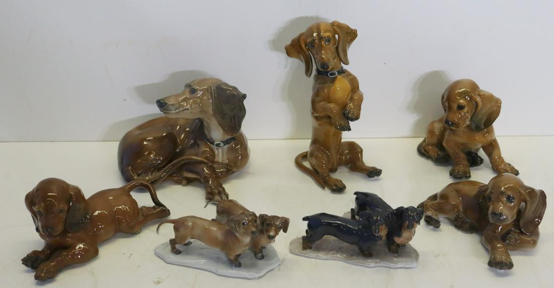 Rosenthal Signed Lot Of 7 Porcelain Dogs (1 of 8)