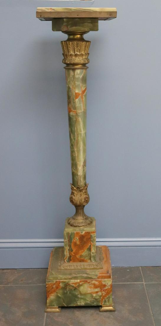 Antique Bronze Mounted Alabaster Pedestal . (1 of 4)