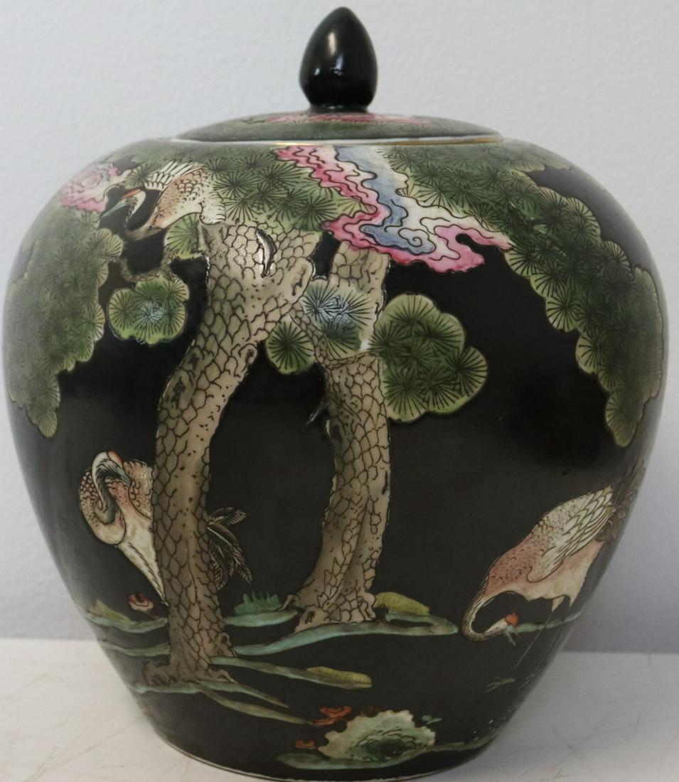 Vintage Enamel Decorated Asian Porcelain Ginger (1 of 6)