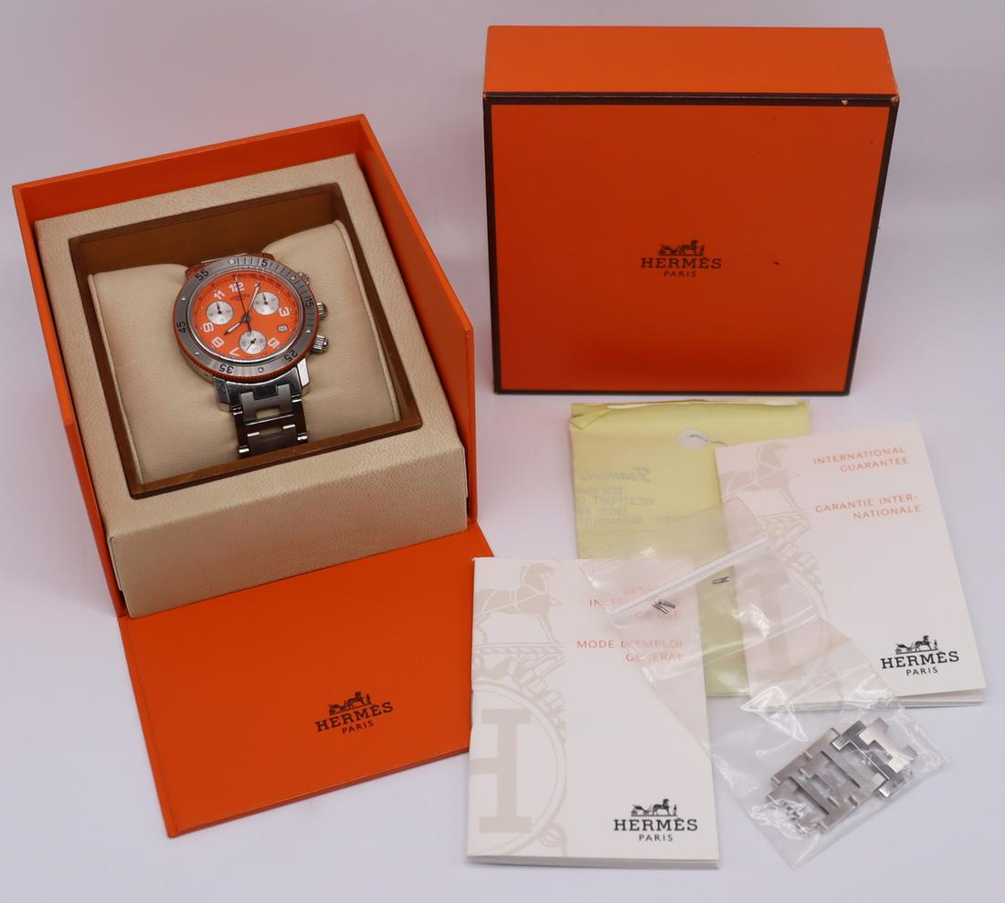 JEWELRY. Hermes Clipper Chronograph Watch. (1 of 13)