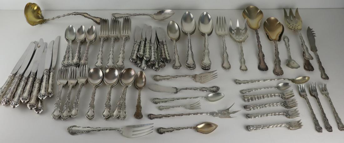 STERLING. Gorham Strasbourg Sterling Flatware Set. (1 of 11)