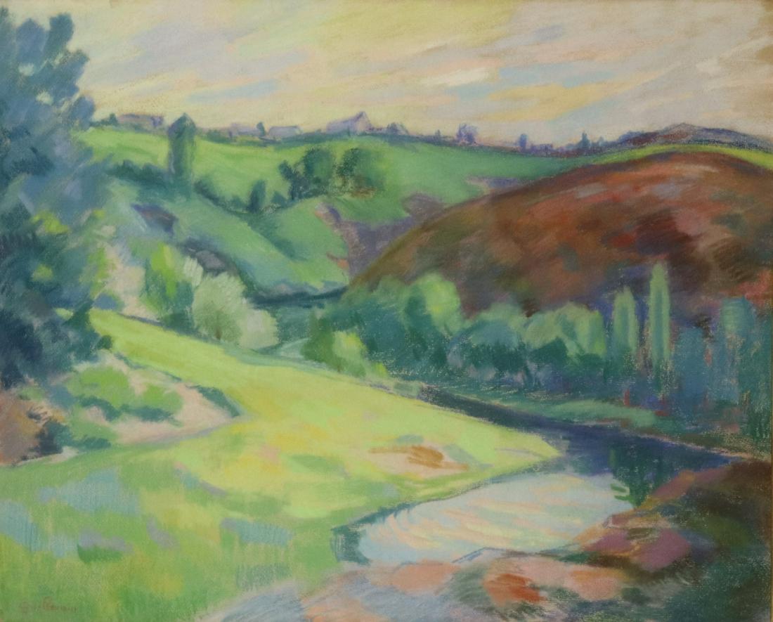 ILLEGIBLY. Signed Pastel Landscape. (1 of 3)