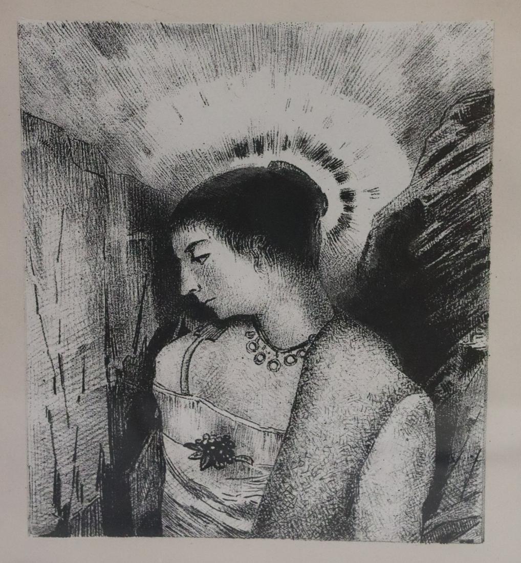 Odilon Redon. Litho "Temptation Of Anthony": From a Westchester storage. - Dimensions: 7.5" x 6.5"