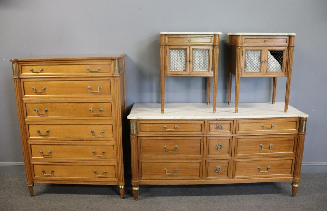 Louis Philippe Style Marbletop Bedroom Set (1 of 8)