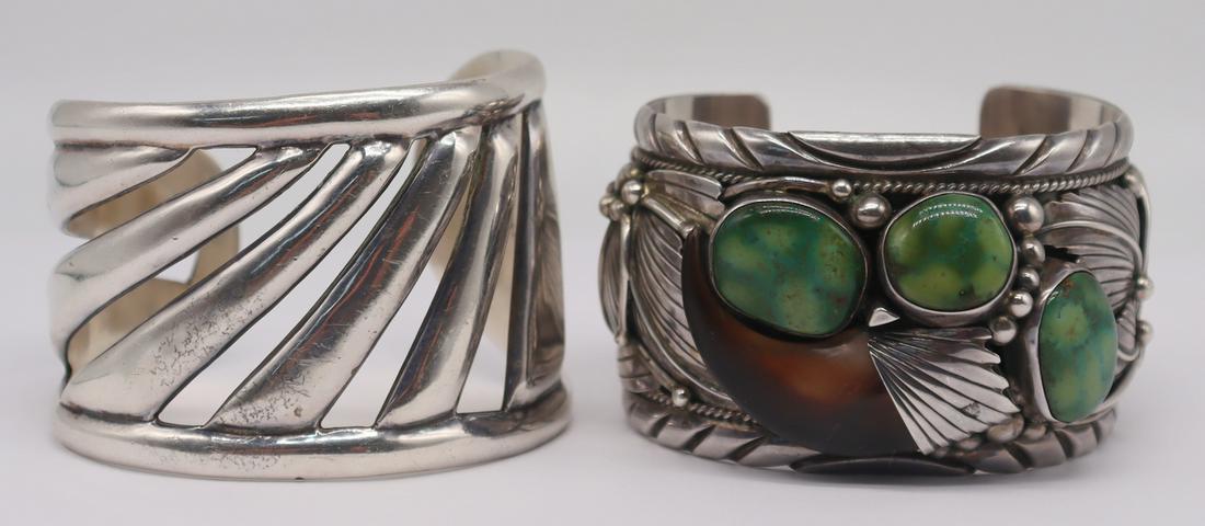 JEWELRY. (2) Sterling Cuff Bracelets Inc Bear Claw (1 of 8)
