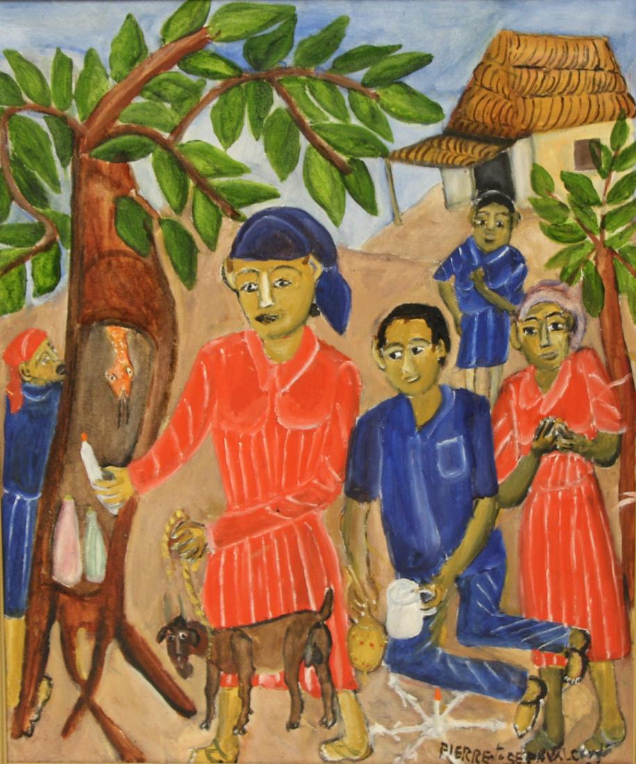 Pierre Joiseph Valcin Signed Oil On Canvas . (1 of 4)