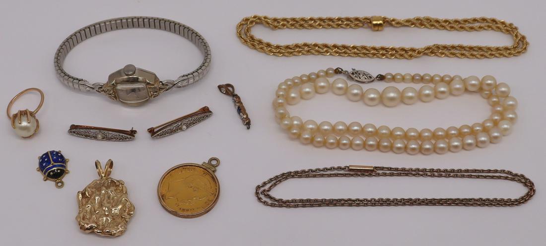 JEWELRY. Assorted Gold Jewelry with 1866 20 Francs (1 of 13)