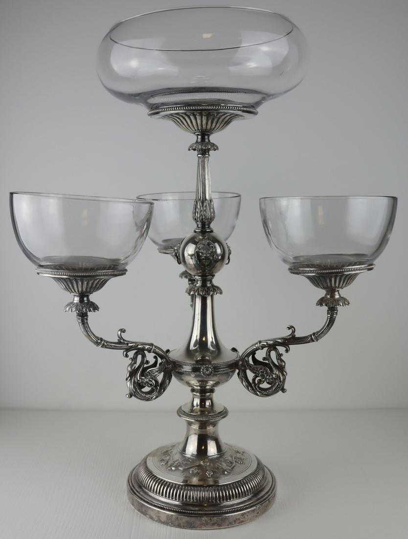 SILVERPLATE. Antique English Silverplate Epergne (1 of 14)