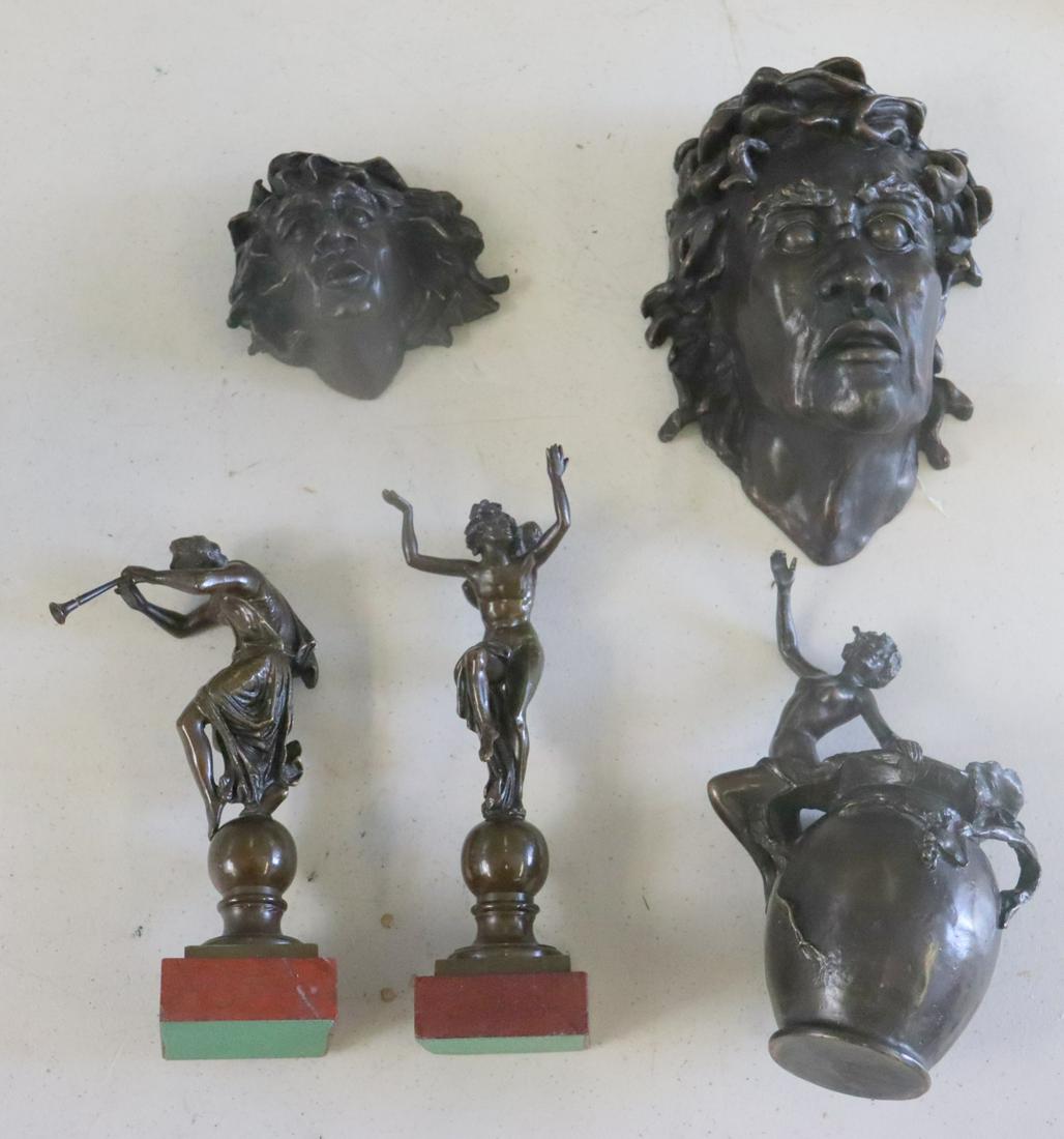 Lot Of 5 Antique Bronze Sculptures. (1 of 16)