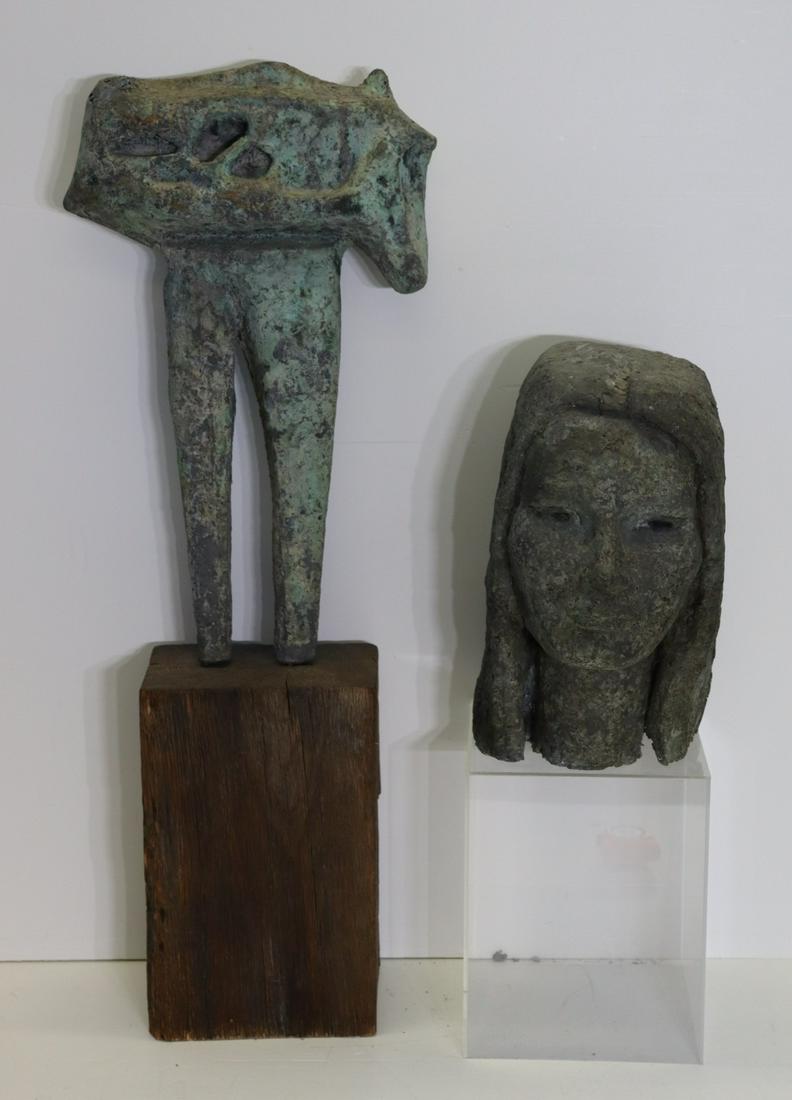 2 Patinated Metal Sculptures. (1 of 8)