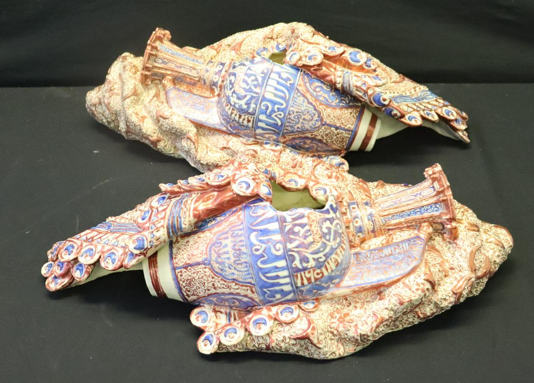 Pair Of Large Enamel Decorated Persian Style (1 of 11)