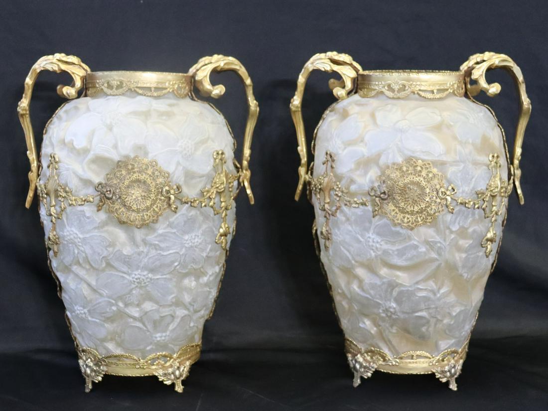 Pair Of Gilt Metal Mounted Cameo Style Glass (1 of 9)