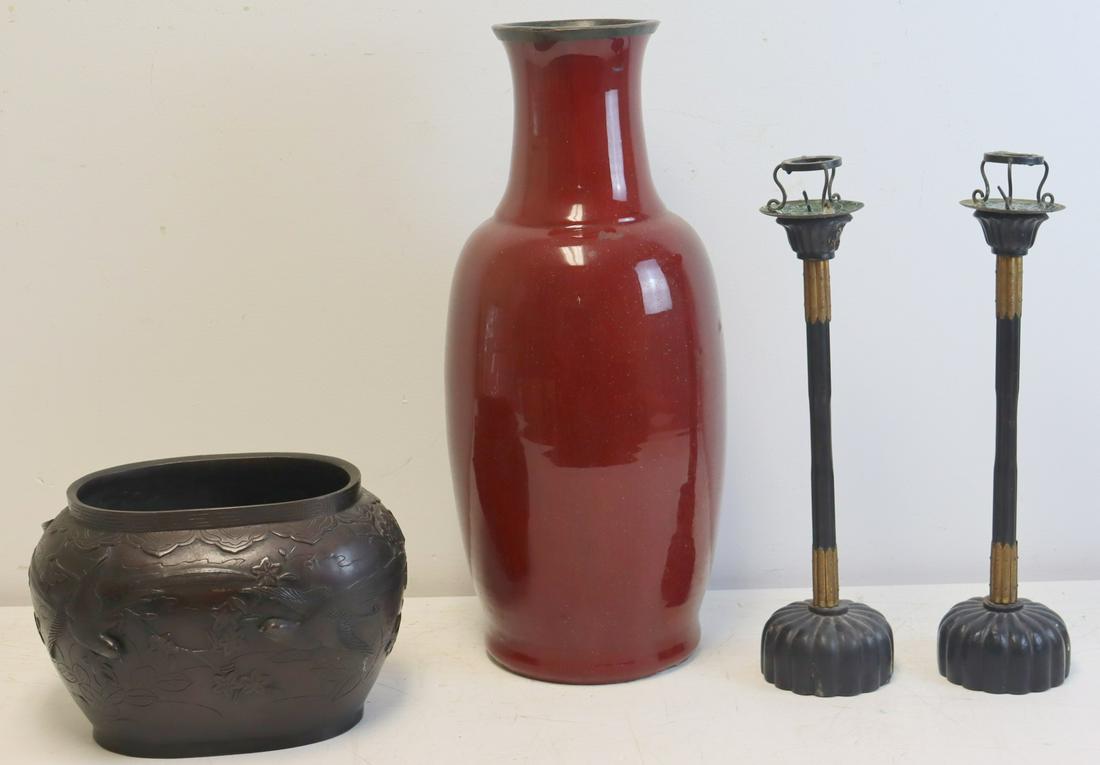 Japanese Meiji Bronze Planter Together With (1 of 16)