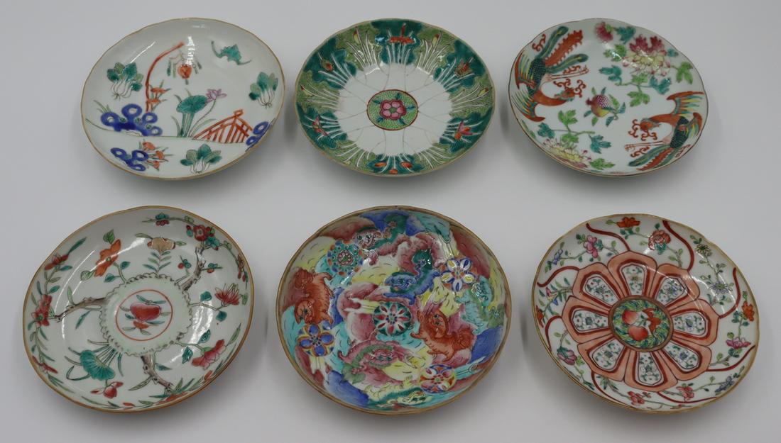 Assorted Grouping of (6) Chinese Porcelain Saucers (1 of 15)