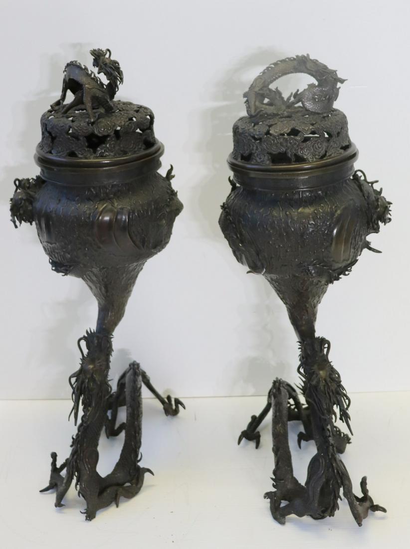 Magnificent Pair Of Japanese  Bronze  Burners (1 of 20)