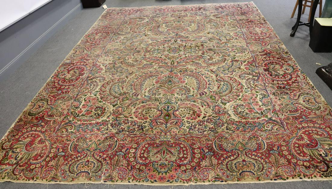 Antique And Finely Hand Woven Kerman Carpet. (1 of 8)